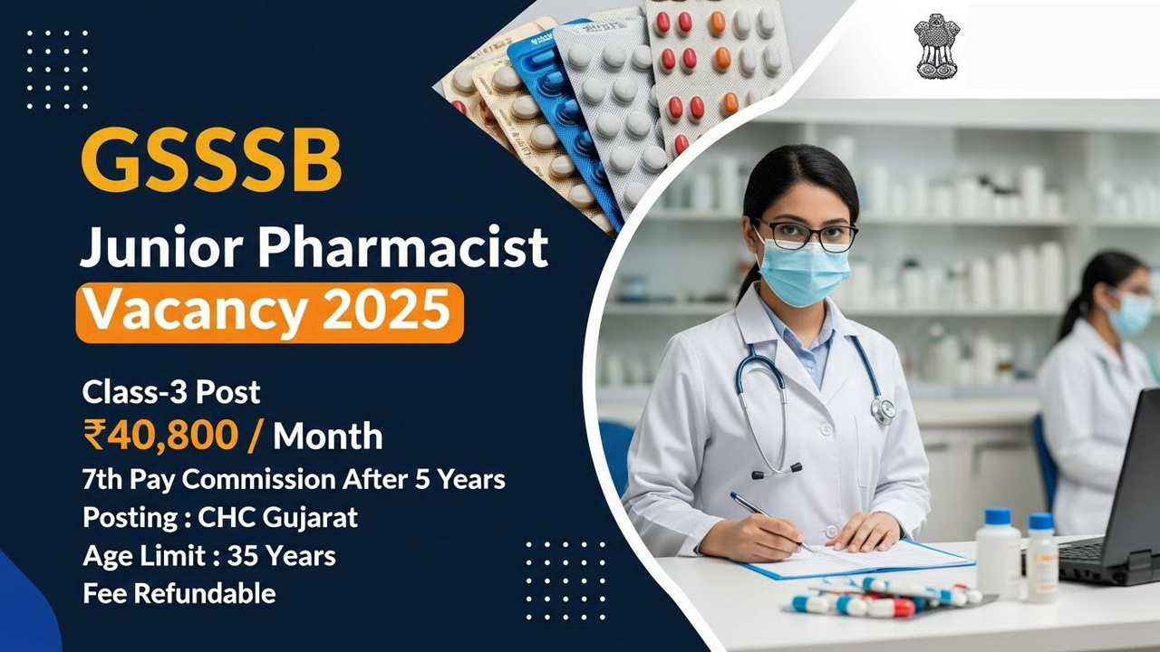 GSSSB Junior Pharmacist Recruitment 2025