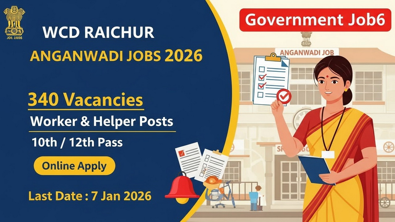 WCD Raichur Anganwadi Jobs 2026