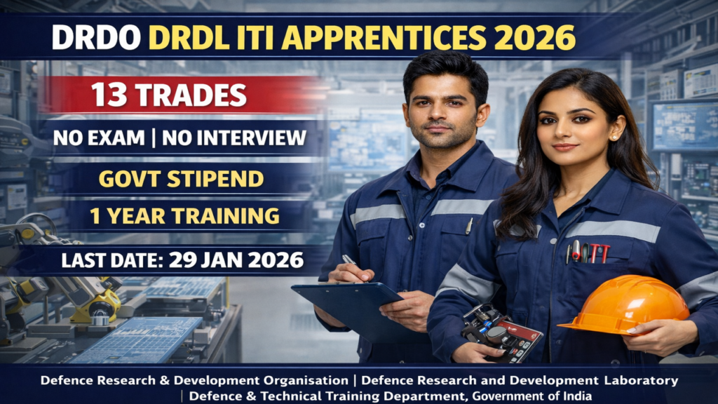 DRDO DRDL ITI Apprentices Recruitment 2026