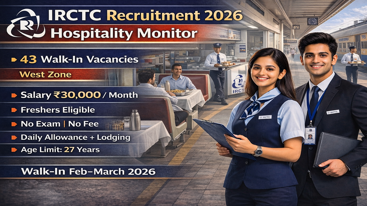 IRCTC Hospitality Monitors Recruitment 2026
