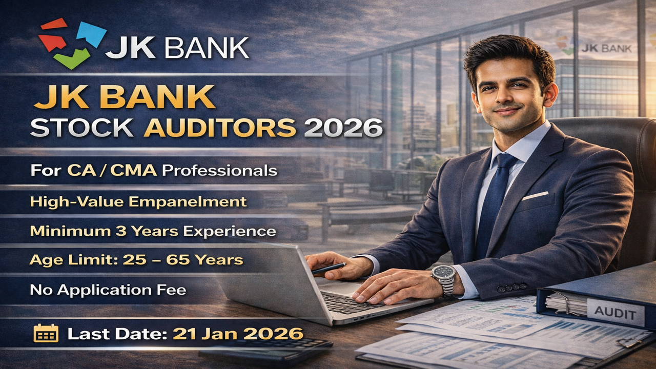 Jammu and Kashmir Bank Stock Auditors Recruitment 2026