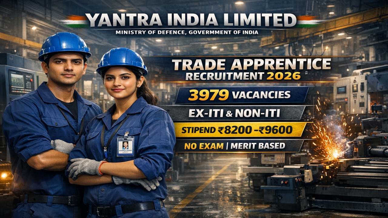 Yantra India Limited Trade Apprentice Recruitment 2026