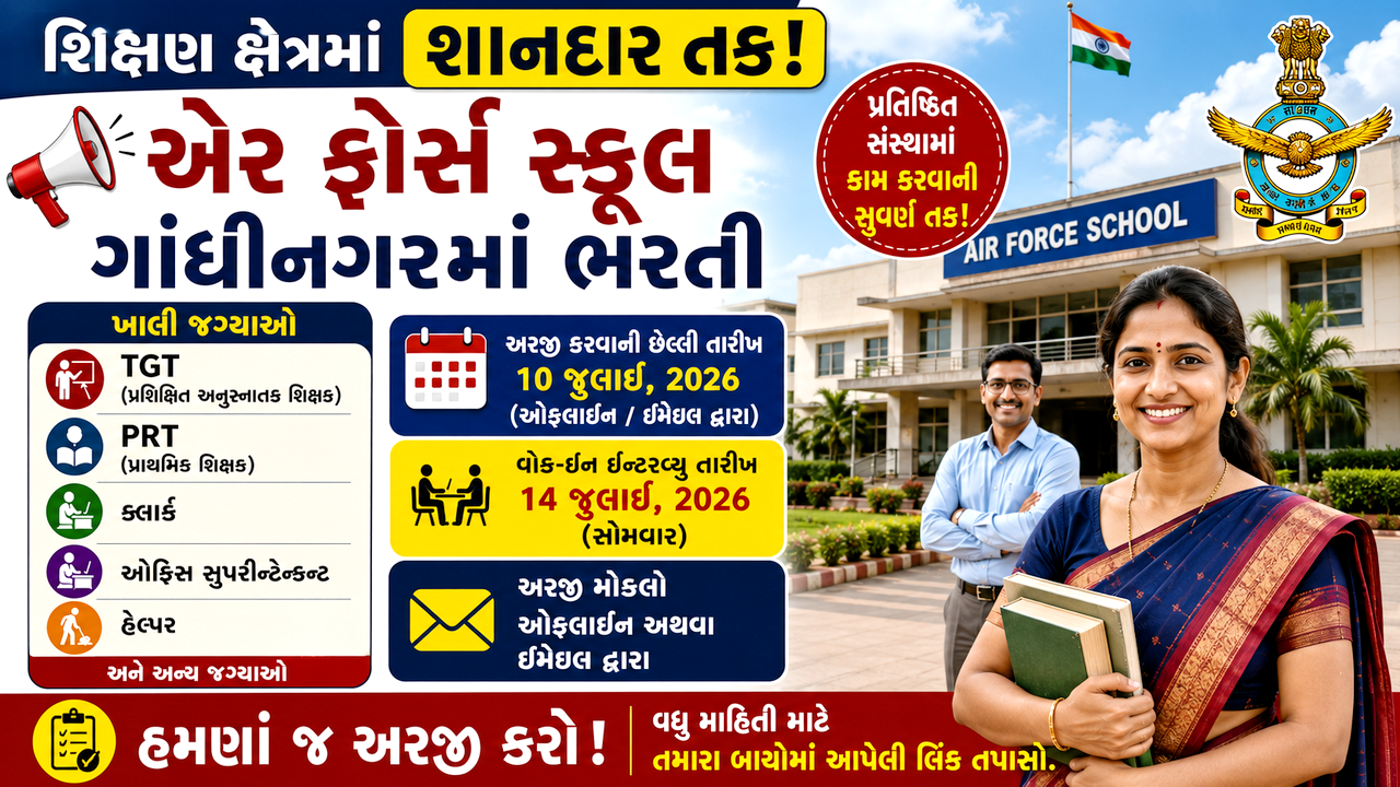 Air Force School Gandhinagar Recruitment 2026-27