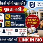 CUG Recruitment 2026: સેન્ટ્રલ યુનિવર્સિટી ઓફ ગુજરાતમાં Research Assistant અને Field Investigatorની ભરતી, ઈમેલથી અરજી કરો