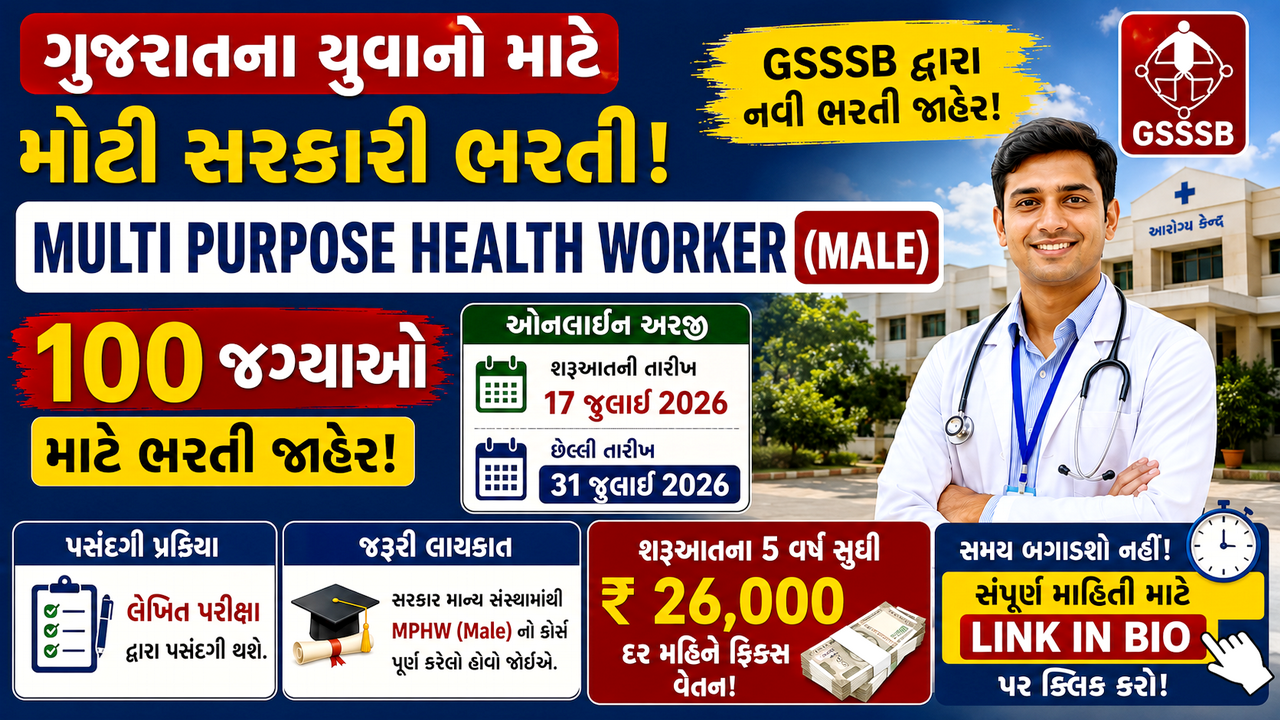 GSSSB Multi Purpose Health Worker (Male) Recruitment 2026