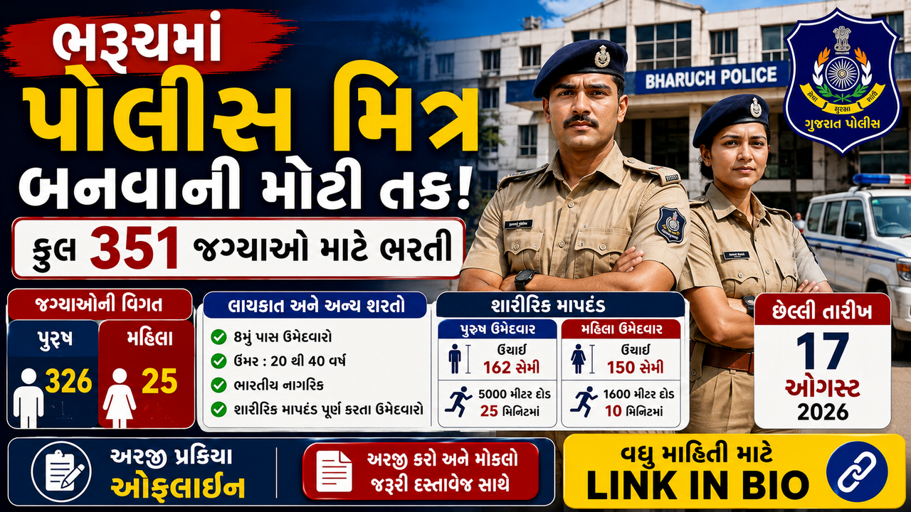 Bharuch Police Mitra Recruitment 2026