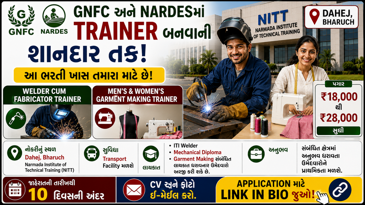 GNFC & NARDES Trainer Recruitment 2026