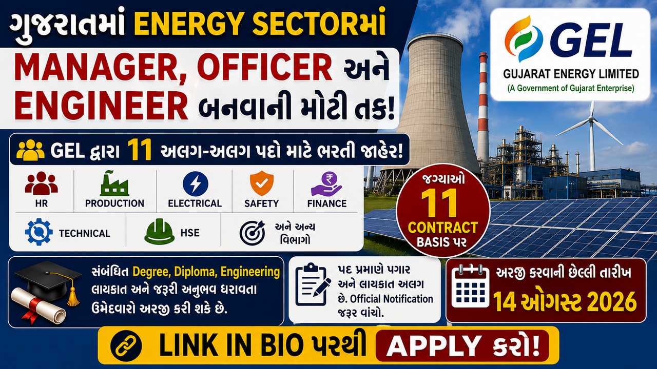 Gujarat Energy Limited Recruitment 2026