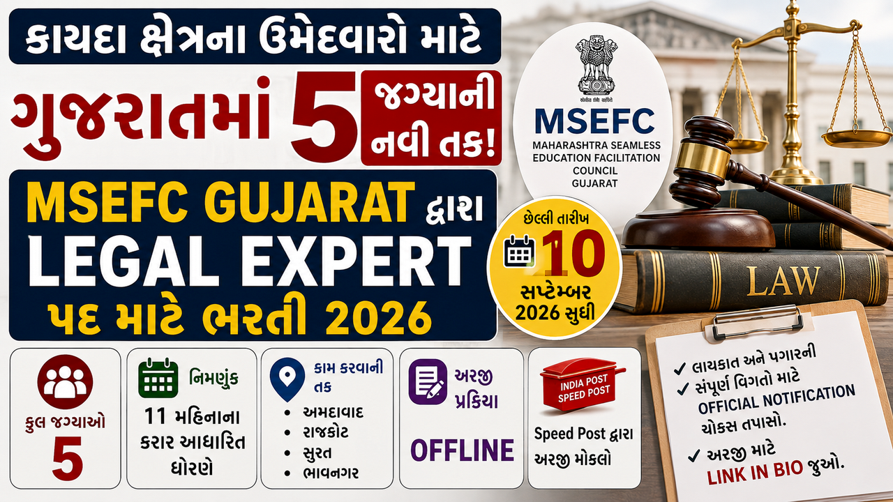 MSEFC Gujarat Legal Expert Recruitment 2026
